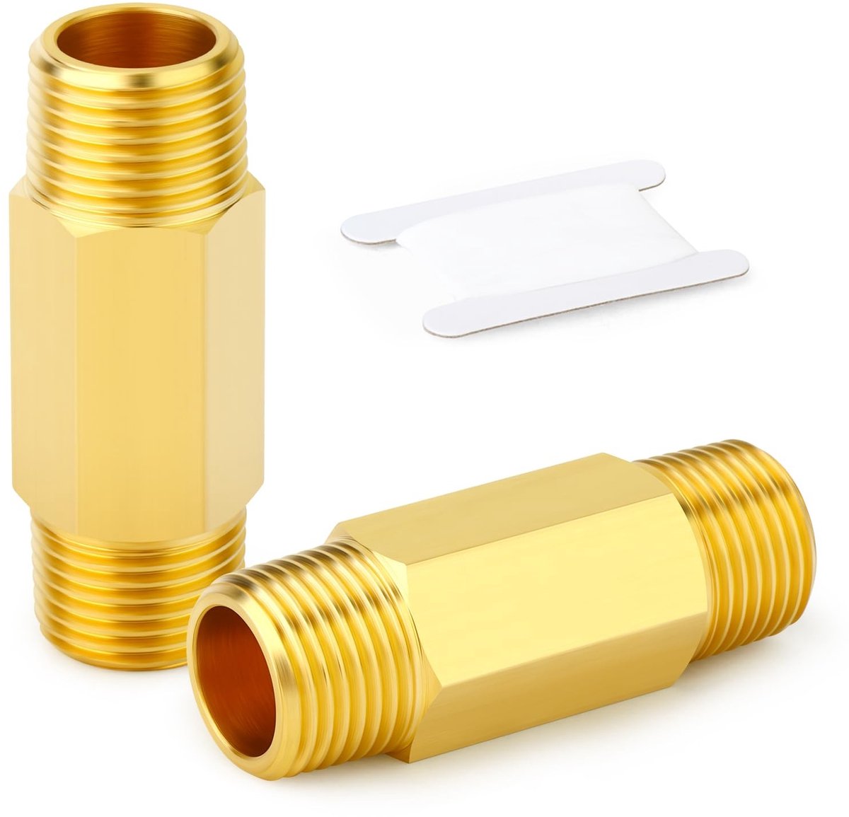 Dailygoods - 2 Stuks Messing Buisfitting Lange Nippel (60 mm)