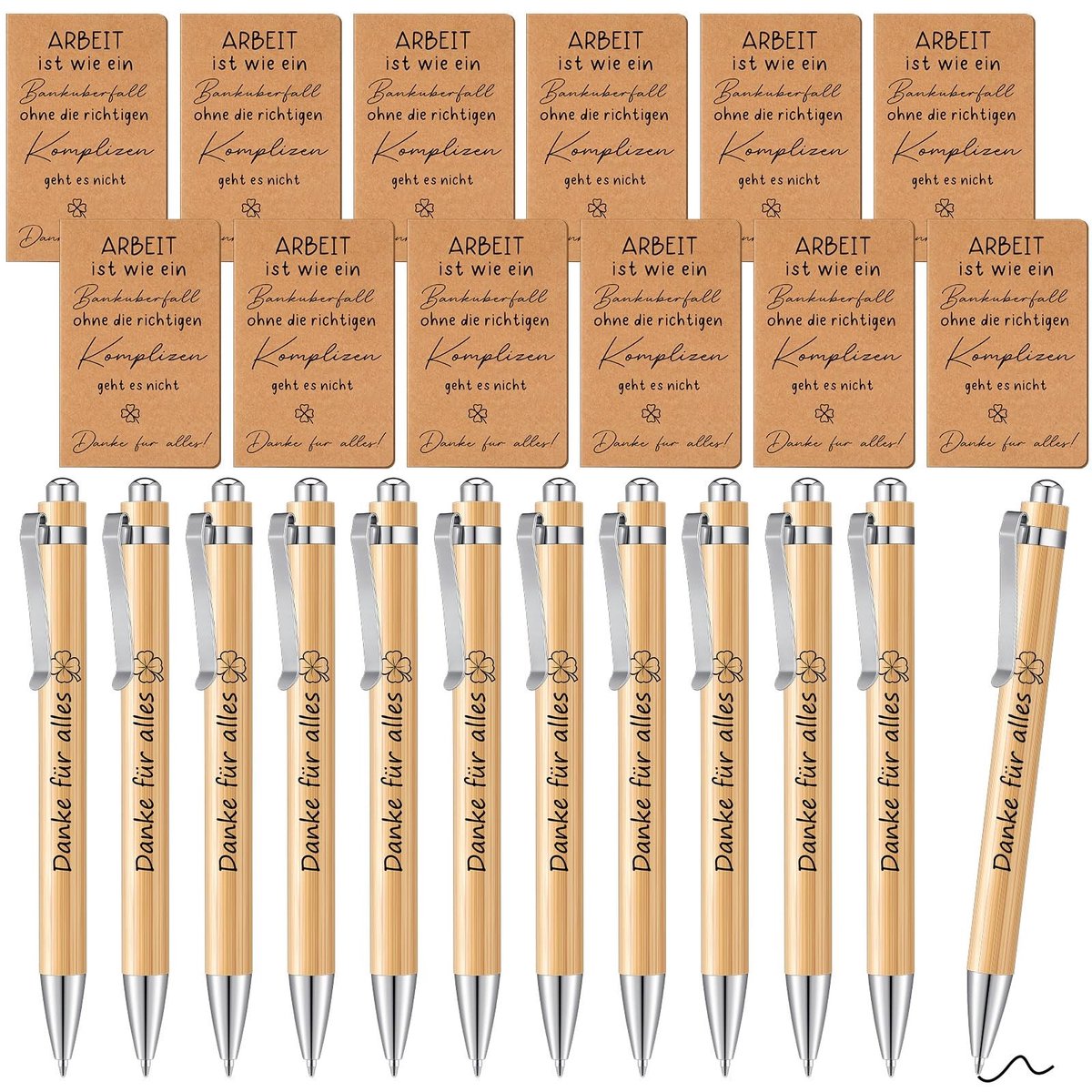 Dailygoody - Bedankt collega's - Afscheidscadeau medewerkers - Klein en praktisch - Notitieboek en balpen set - Perfect voor teamleden - Zwart