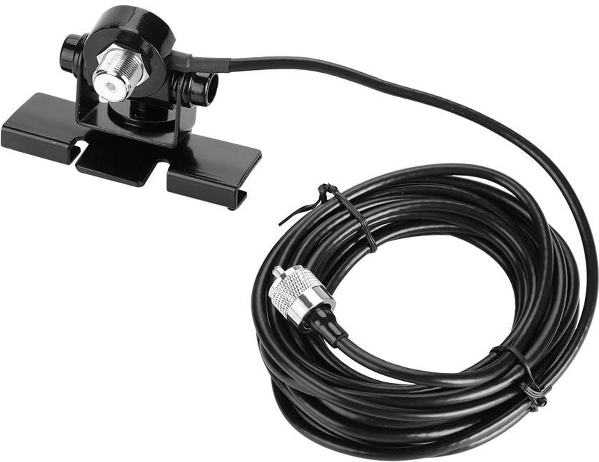 Dailygoods - Dailygoody - Auto-antenne beugel - Mobiele radio - 5 m verlengkabel - PL259-connector - RG-58-kabel - Universeel voertuig - Kofferbakdeksel montage