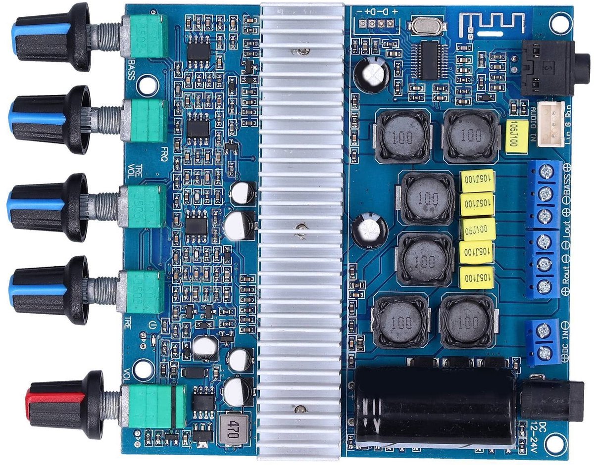 Dailygoods - Dailygoody - Subwoofer Amplifier Board - 2.1 Kanaal - 90% Efficiëntie - DC12-24V - Hoge Geluidskwaliteit - Ideaal voor Thuisbioscoop - Compacte Formaat