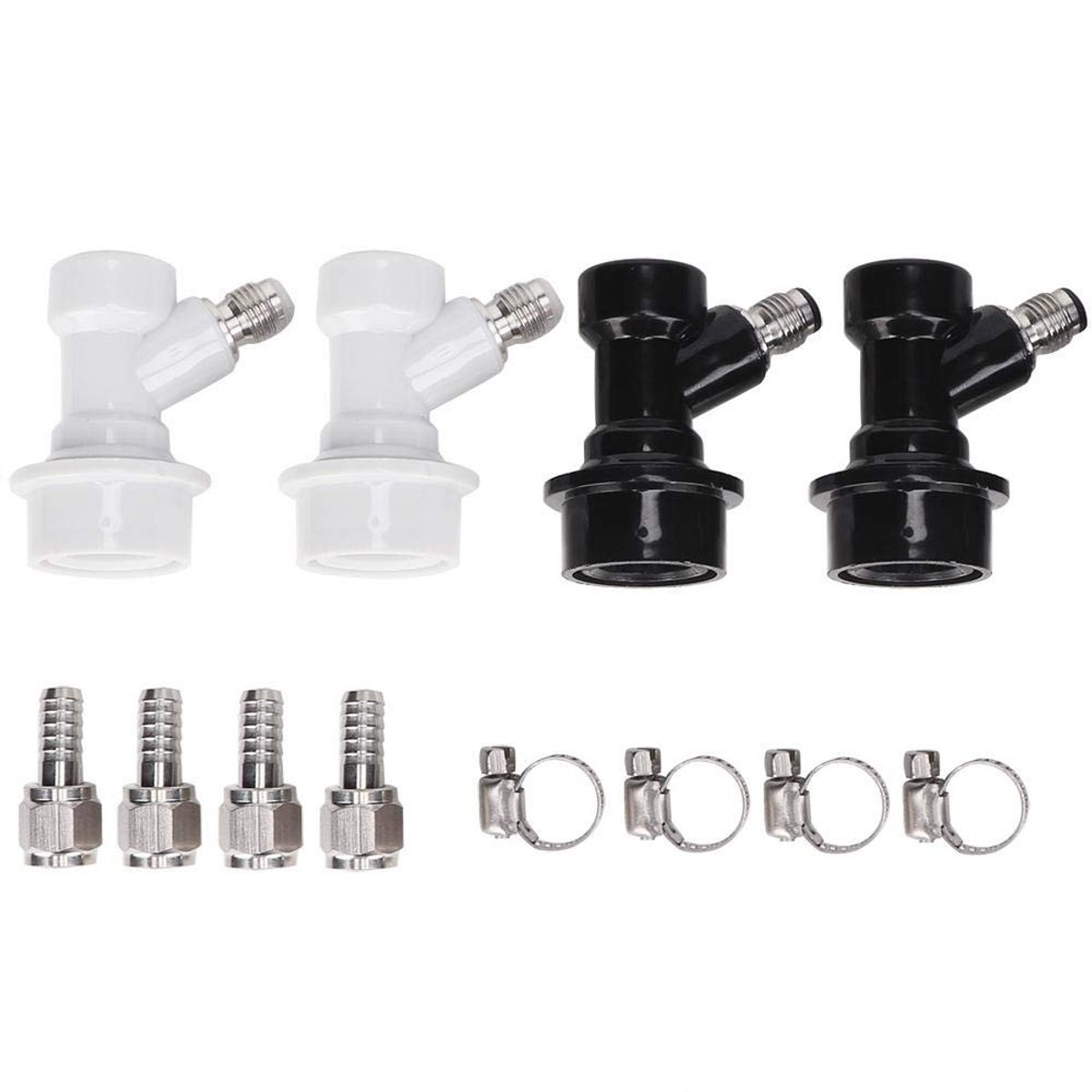 Dailygoody - Threaded Ball Lock Fixture Set - Herbruikbare Plastic Connector - 4-delige Slangklemmen Set - Voor Bevestiging en Verbinding - Geschikt v