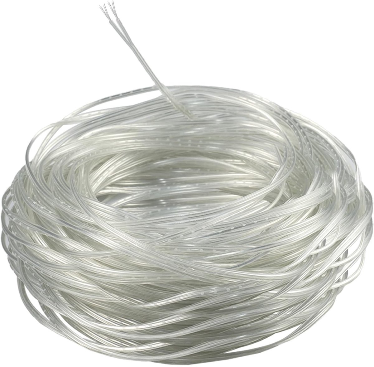 Dailygoody - PVC flexibele kabel - 30 meter - Transparant - 2-aderige elektriciteitskabel - Ideaal voor verborgen bekabeling - Geschikt voor huishoude