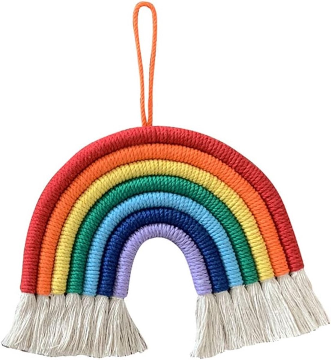 Handgeweven Regenboog Wanddecoratie voor Kinderen, Macramé Wandhanger voor Meisjeskamer en Speelkamers