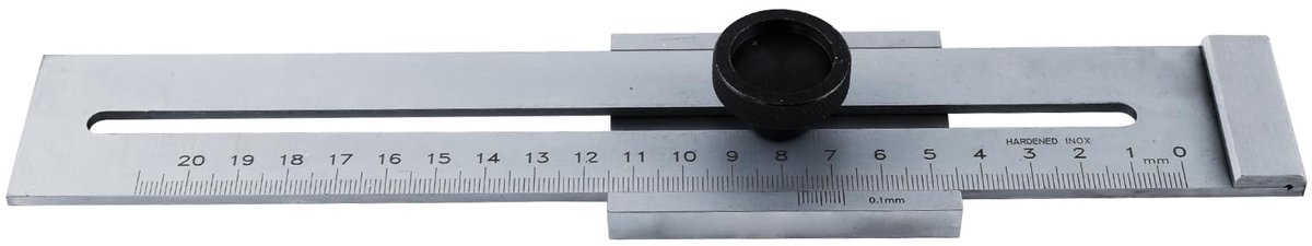Dailygoody - 200 mm precisie-strijkmaat - markeringsmeter - geharde scheurrand - zilver - nauwkeurig markeren - ideaal voor klussen - handmatig gebruik