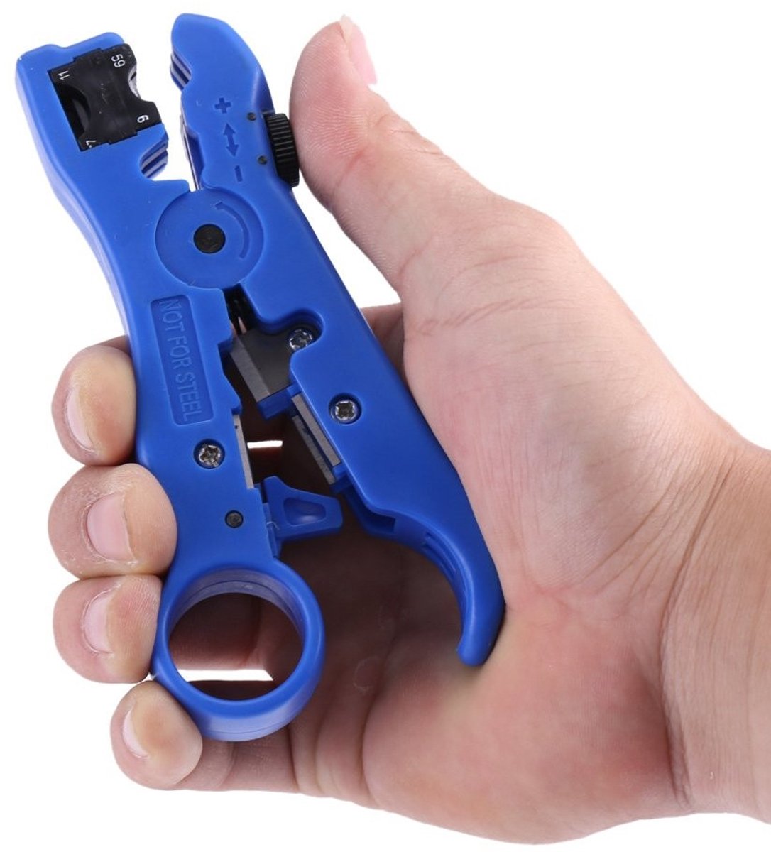 Dailygoods - Dailygoody - Striptang - Kabelknipper - Multifunctionele stripper - Blauw - Draadstripper - Geschikt voor coaxkabels - Ergonomisch ontwerp