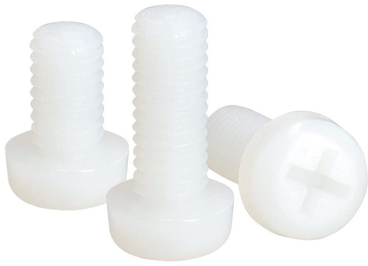 Dailygoods - Dailygoody - Nylon schroeven - Kruiskop machineschroeven - 100 stuks wit M2x5mm - Kunststof schroeven - Perfect voor diverse toepassingen - Ideaal voo...