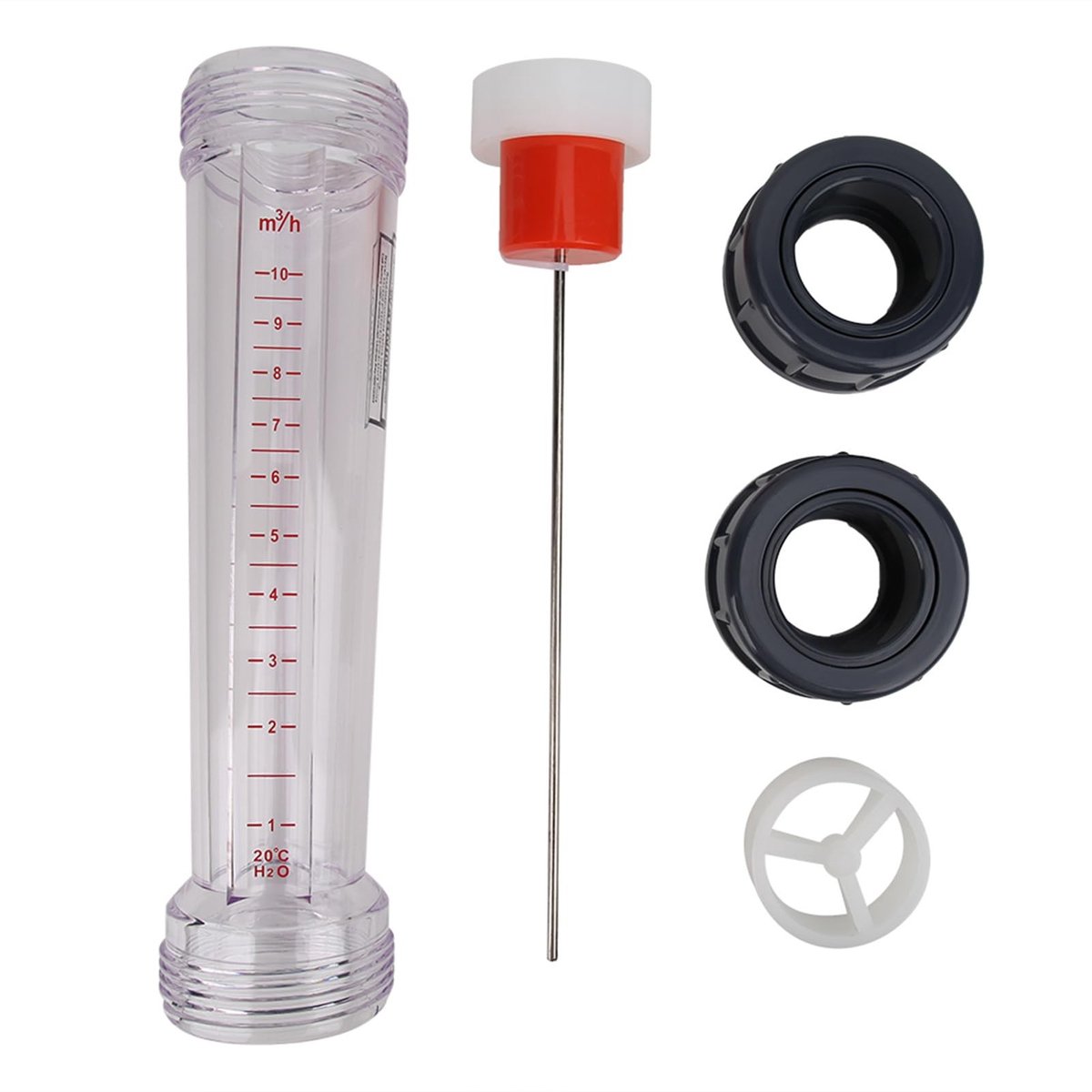 Dailygoods - Dailygoody - Vloeistofstroommeter - Precisie - 50 mm - Plastic - Nauwkeurig meten - Ideaal voor vloeistoffen - 1-10 m³/h