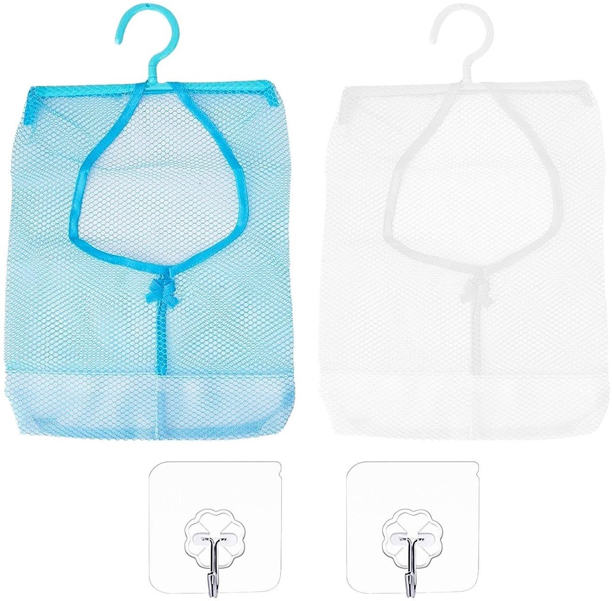 Dailygoods - Dailygoody - Wandgemonteerde Opbergzakken - Multifunctionele Opslagoplossing - Transparante Haakjes - Ruimtebesparend - Ideaal voor Organisatie - Gesc..