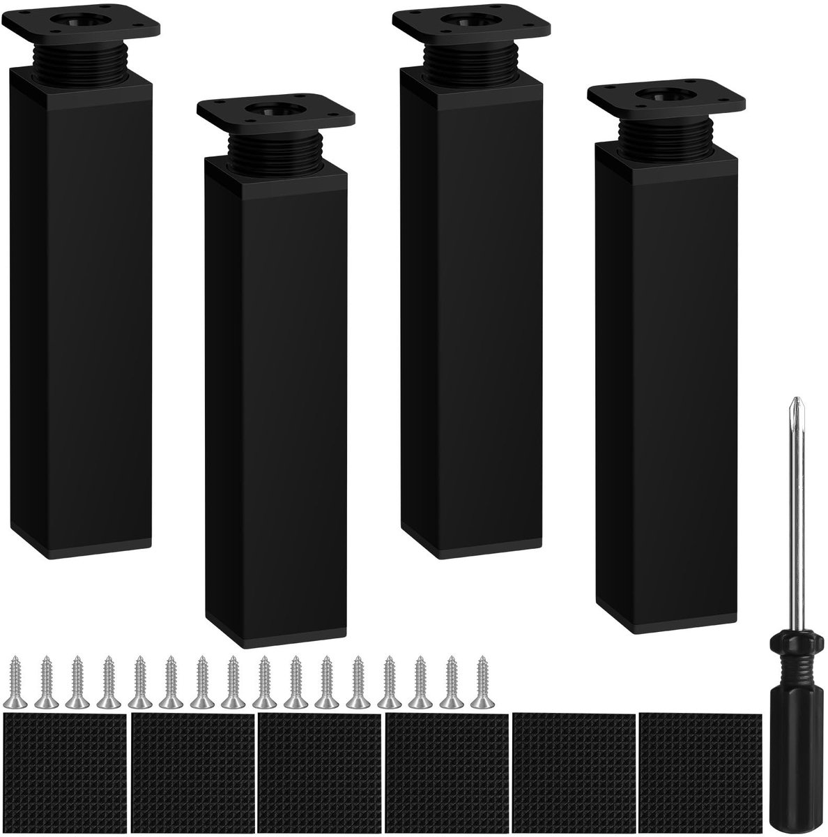 Dailygoods - Dailygoody - Verstelbare meubelpoot - Meubelpoten 20 cm - Ideaal voor tafels en stoelen - Set van 4 - Verstelbaar van 0-20mm - Perfect voor kasten en