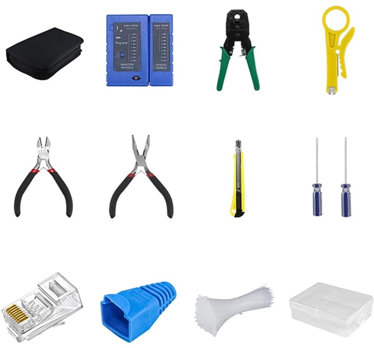 Dailygoods - Dailygoody - Professionele Reparatie en Installatiekit - Netwerkonderhoud - Compleet - Essentiële Hulpmiddelen voor Computer - Geschikt voor Thuisgebr