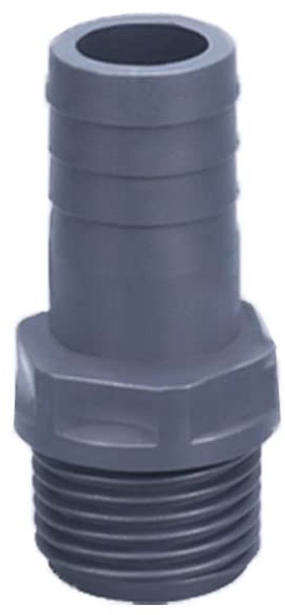 Dailygoods - Dailygoody - Externe schroefdraad slangaansluiting - Slangfitting connector - Eenvoudig te installeren - Donker Grijs - PVC pijp adapter - Geschikt vo.