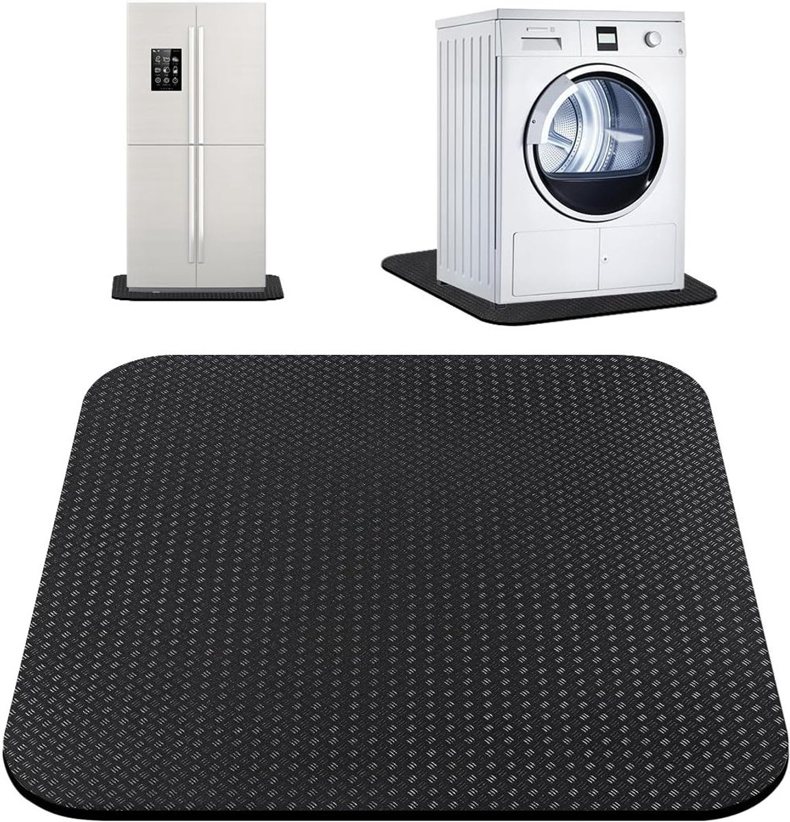 Dubbelzijdige antislipmat 60 x 60 cm voor wasmachine en droger, waterdichte vloerbescherming en trillingsdemping voor huishoudelijke apparaten