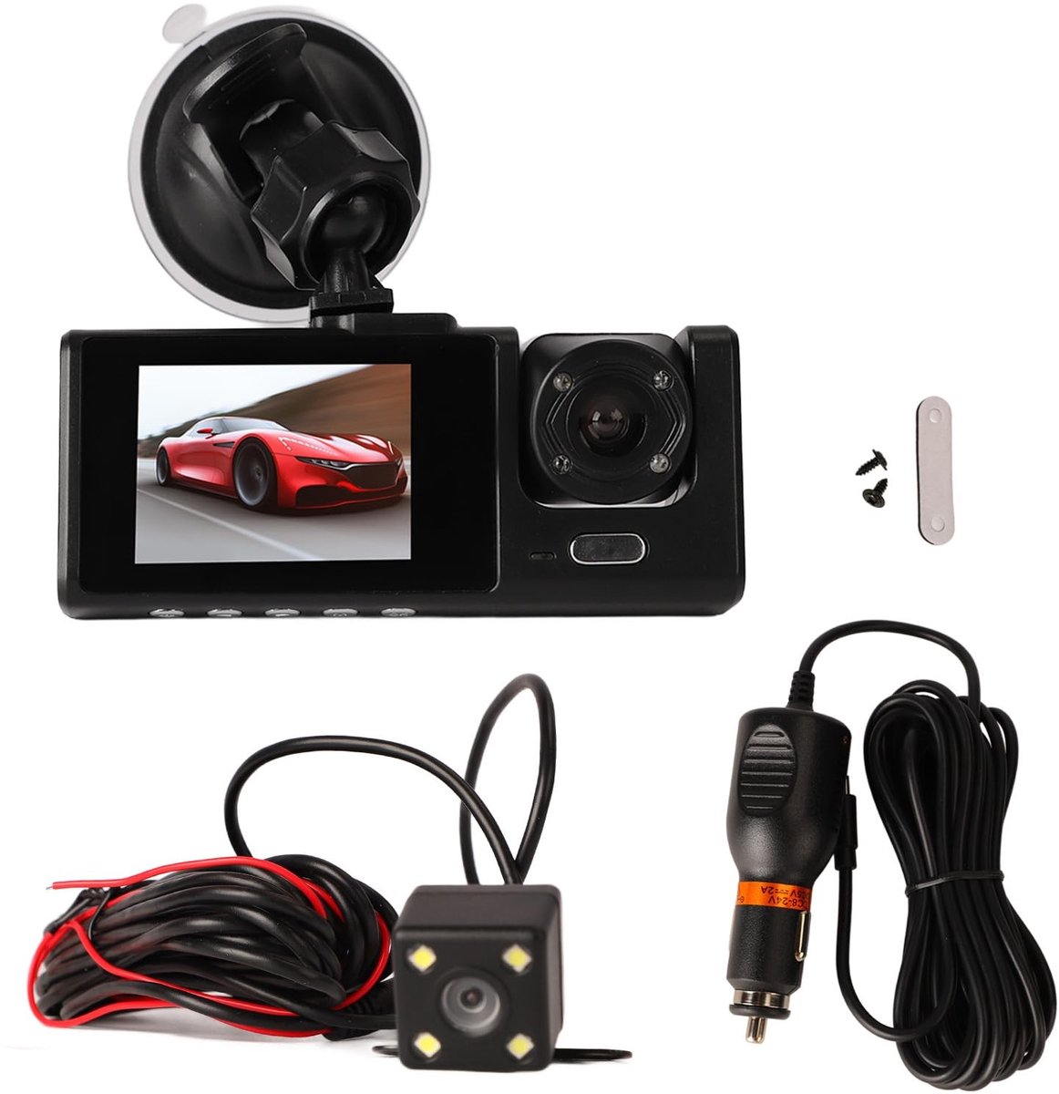 Dailygoods - Dailygoody - Dash Cam Voor Achter - 170° Groothoek - Nachtzicht - 1080p Full HD - Accident Lock - Loop Recording - Parkeermonitor - Geschikt voor