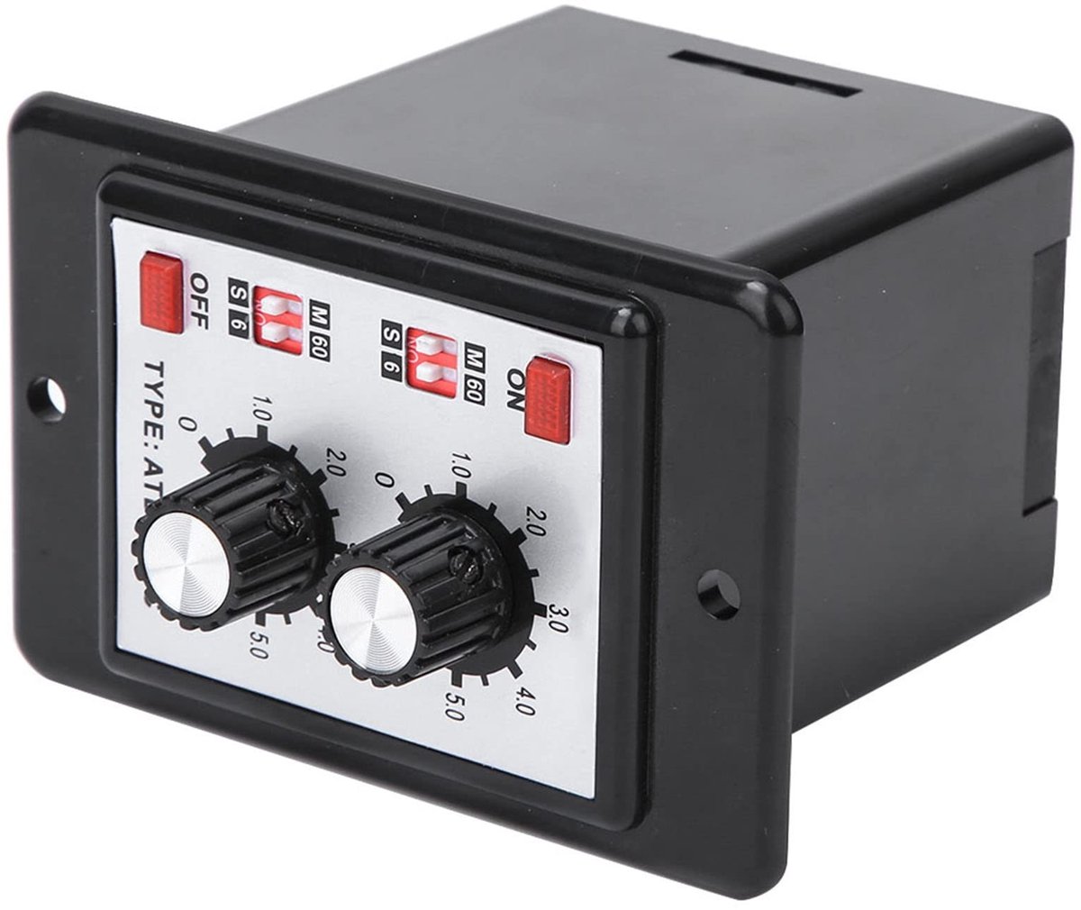 Dailygoods - Dailygoody - Timerrelais met Knopbediening - Aan-uit-tijdschakelaar - Intermitterend 6S-60M - Hoogwaardige Kunststof - Geautomatiseerde Besturing