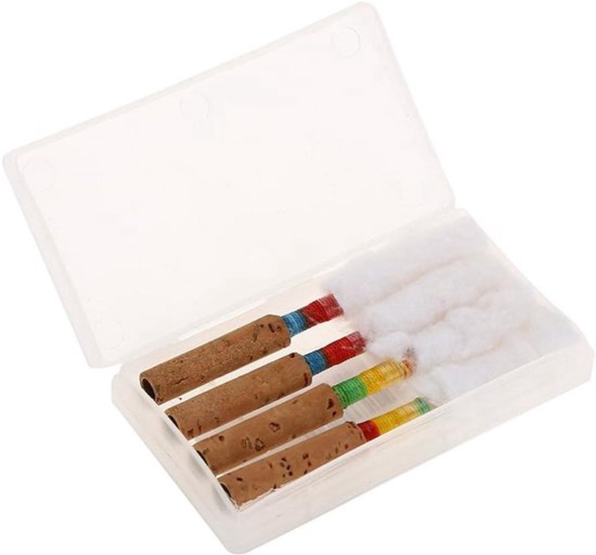Set van 4 zachte handgemaakte hobo rietjes medium met opbergdoosje - Transparant