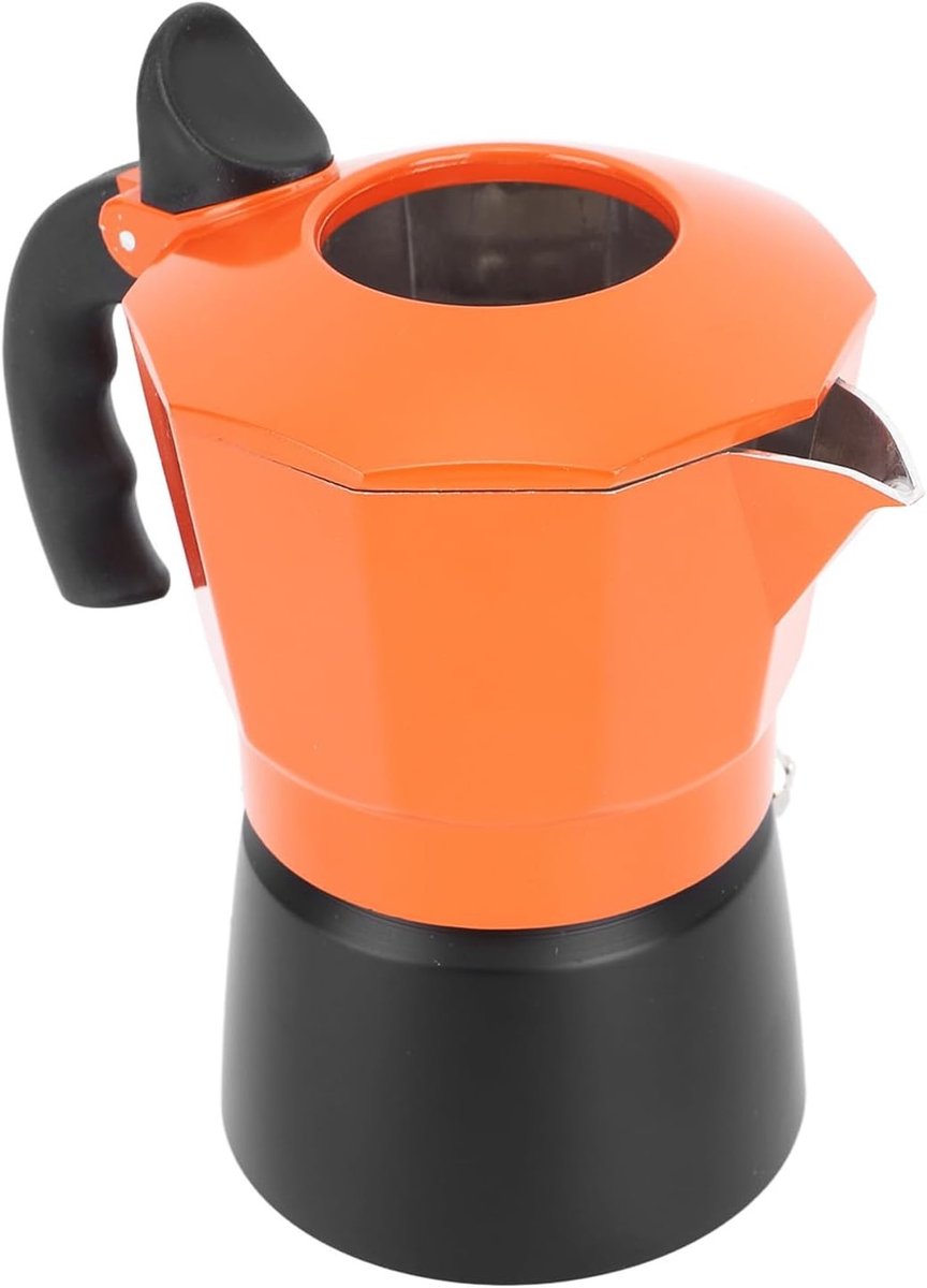 Moka Pot Koffiekan voor Ventilatie en Warmte, Dubbele Ventiel, Octagonale Pannen, Duurzaam en Efficiënt (3 Kopjes, 150 ml)