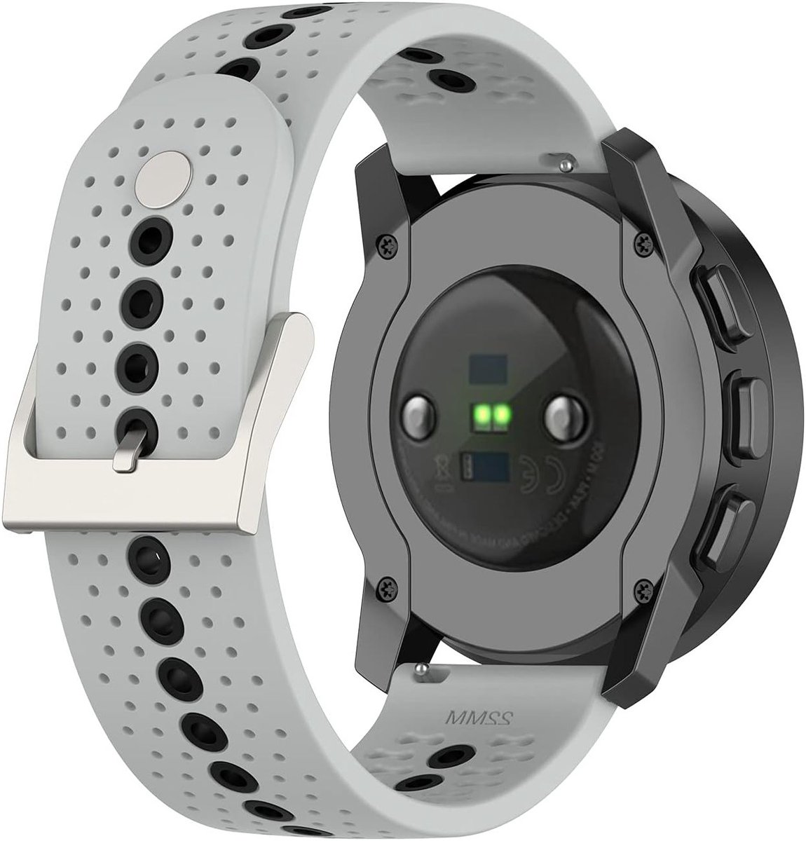 Zachte Siliconen Sportarmband 22mm Vervangband met Kleurrijke Gaten voor Smartwatches, Geschikt voor Actieve Gebruik en Comfortabele Draagervaring