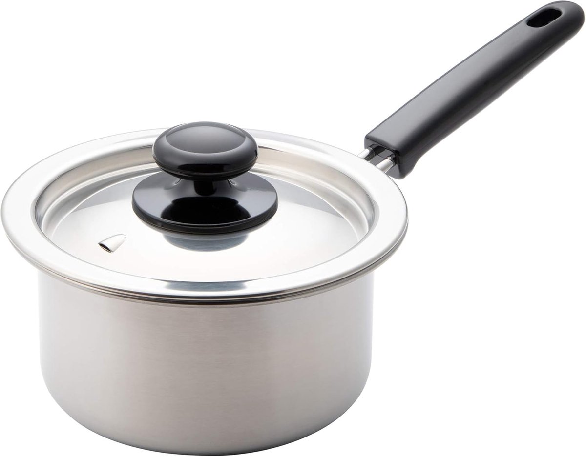 Molybdenum Steel Pan - Steel Saucepan - Cooking - Titanium Coating - 16 cm