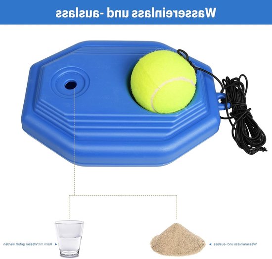 Dailygoods- Tennistrainer Duurzaam - Tennis Trainer - Trainingsbal - Basis met Ventiel - Zelfstudie Tool - Verbeter je Coördinatie - Tennistrainingsapparaat van Dailygoods — afbeelding 4