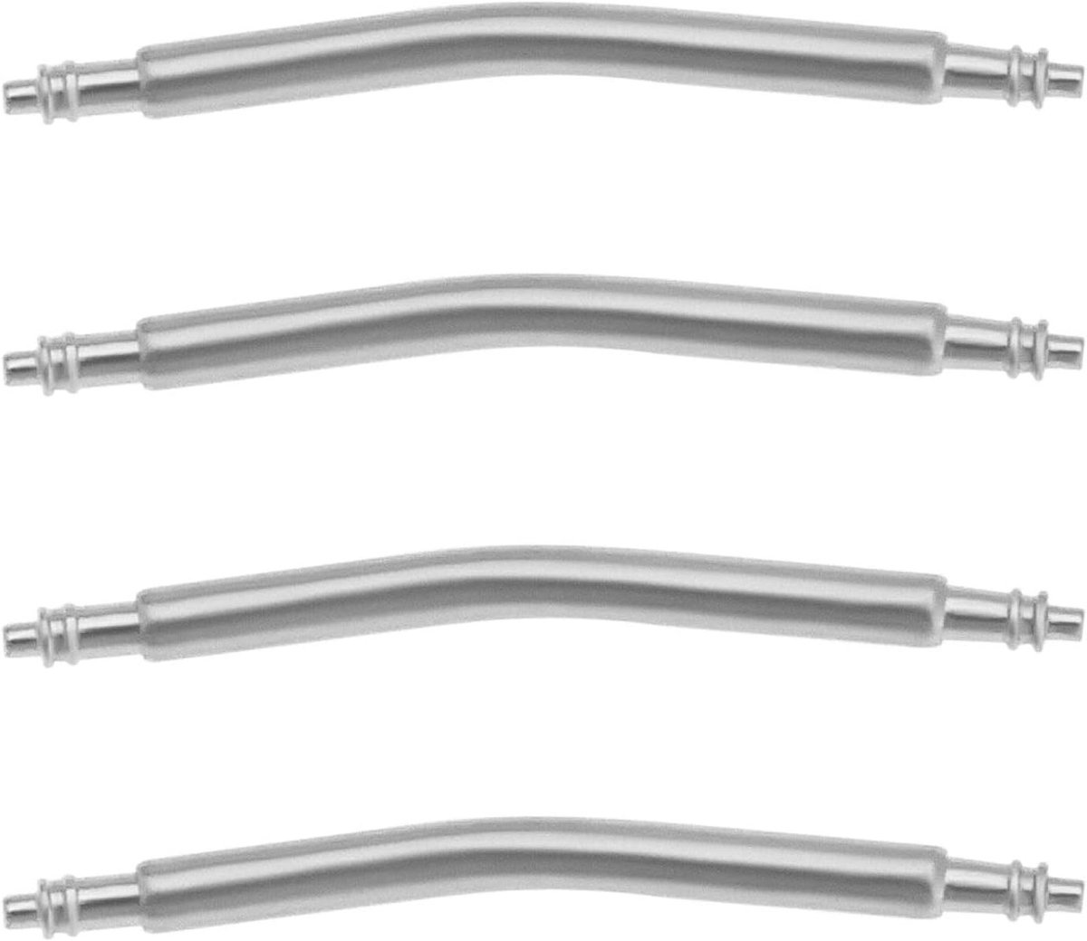 4 Stuks Gebogen Veerpen voor Reparatie van Stalen Horlogebanden - Extra Dikke 1.8mm Diameter voor Vintage Horloges en Curved Watch Straps