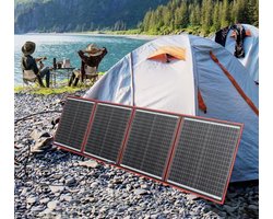 Compleet 160W Opvouwbare Zonnepaneel set - Monokristallijn Zonnepaneel - 12V - daglichtpaneel - Met Omvormer - Met 4 Meter Kabel