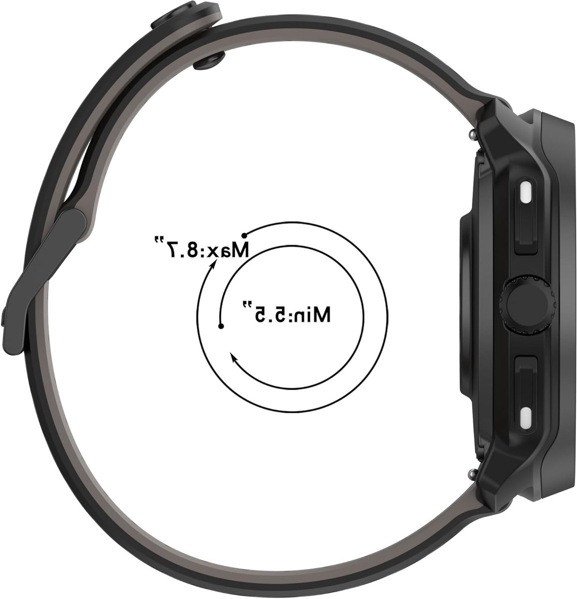 Silicone Horlogeband Vervanging voor Suunto Race 2, Ademend Ontwerp met Sleuven voor Comfort en Stijl, Duurzaam en Verstelbaar