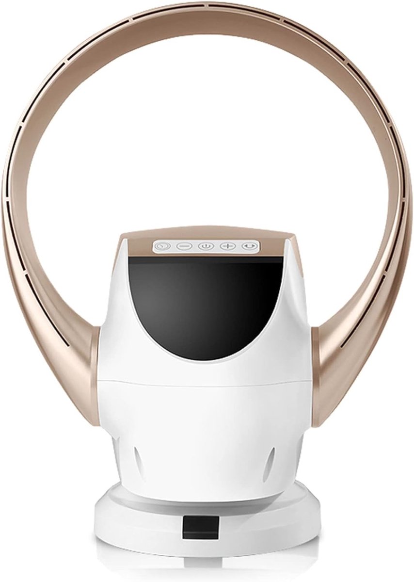 Bladeloze Ventilator - Stille Luchtkoeler - Verfrissing Binnen - 8 Windsnelheden - 39x32x27cm - Goud