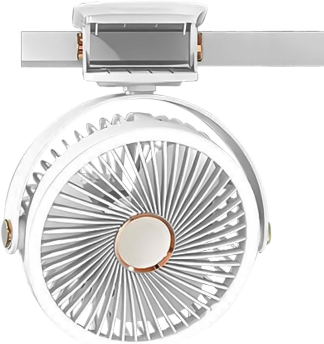 Tafelventilator USB-C - Draagbare ventilator - Koelte Overal - Met klem en lamp - 21x8.5x21 cm - wit