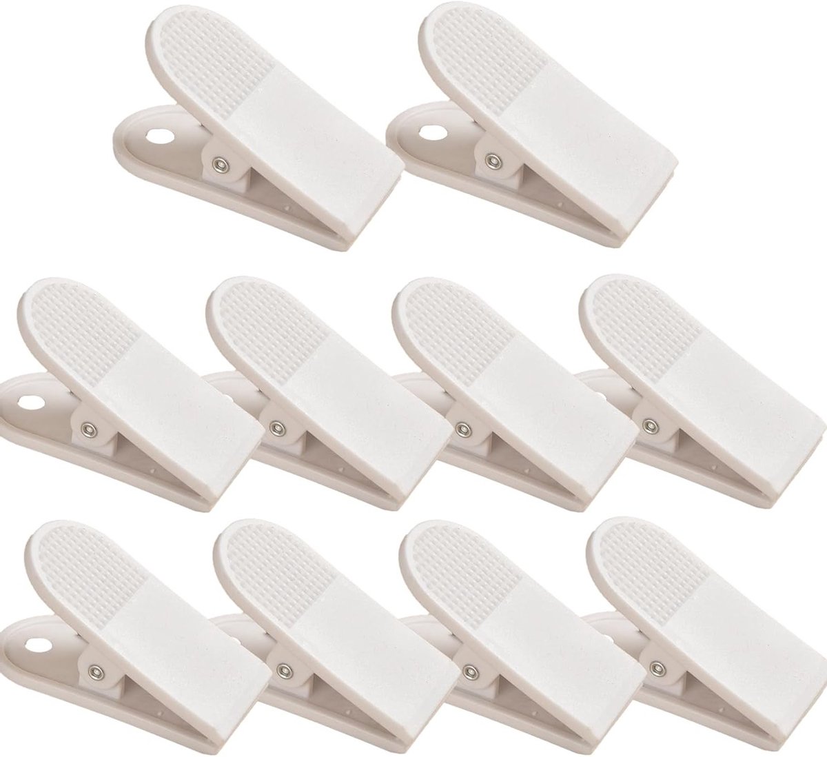 10 stuks plastic bulldogclips 58 mm voor papieren bindmiddel, archivering en organisatie in kantoor, sportschool en restaurant - wit