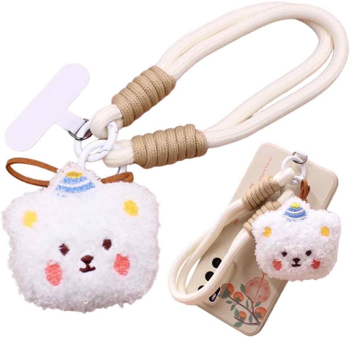Vinger Lanyard, Kleine Polsband, Schattige Beren Ontwerp, Handige Vingerlus, Draagbare Nekband voor Mobiele Telefoon, Camera, Sleutels en USB-Sticks