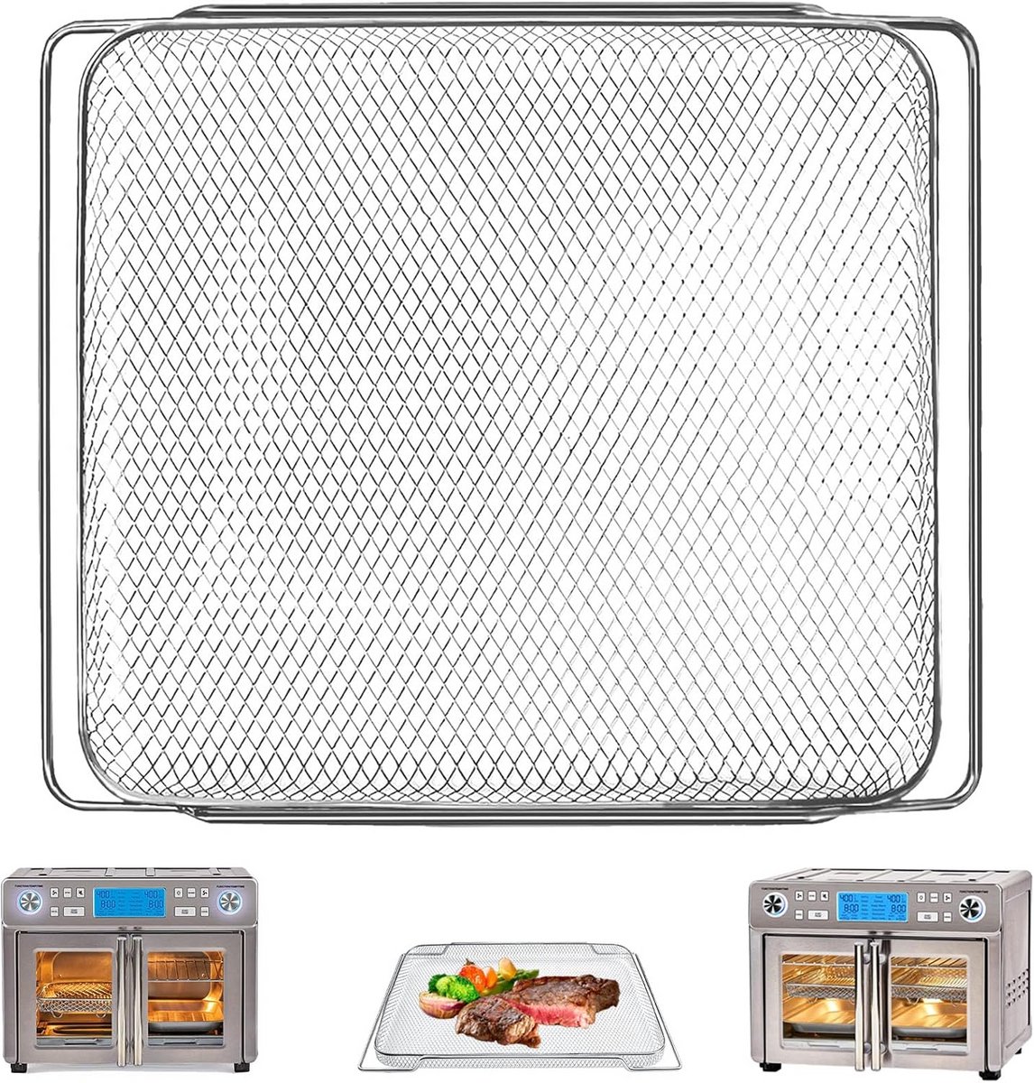 Vervangende Airfryer Mand voor Dubbele Heteluchtoven 25 QT - Anti-Aanbak en Duurzaam Staal