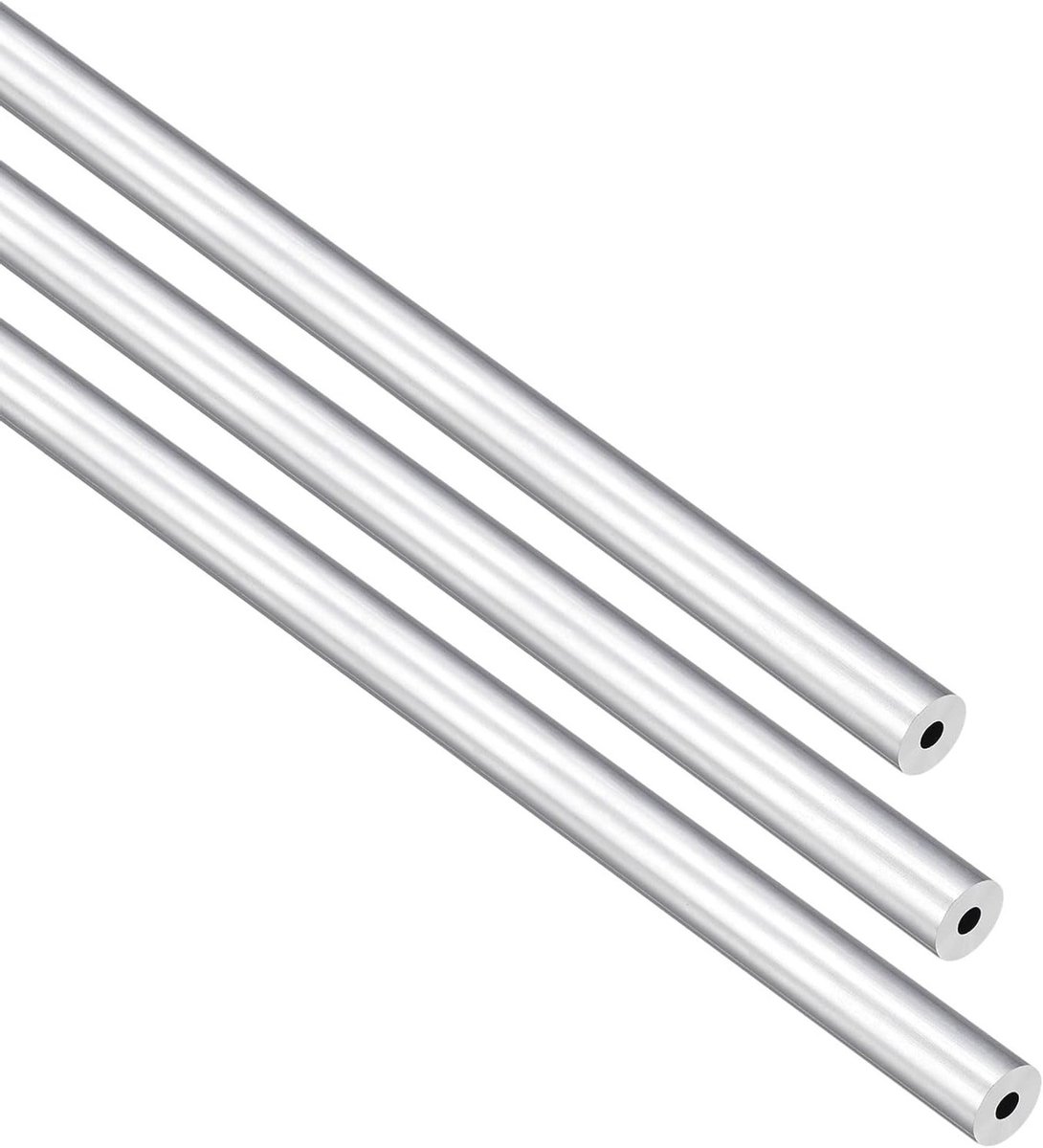 3Pack (6mm OD x 2mm ID) 6063 Aluminium Ronde Buizen 300mm Lengte voor Machinebouw, Constructie en DIY Projecten