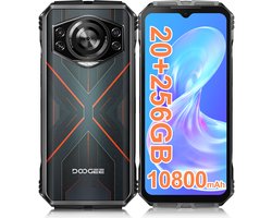 DOOGEE S Cyber - Robuuste smartphone - Smartphone - 20 GB RAM + 256 GB ROM (2 TB/TF) - 10800 mAh - 6,58" FHD+ 90 Hz-scherm - 50 MP AI-camera - IP68/IP69K waterdicht en schokbestendig - Android 14 - NFC & OTG - Rood