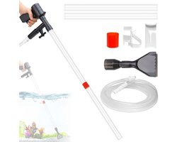 4-in-1 Mulm Vacuümreiniger voor Aquariums - Handpomp, Slangklem, Waterverversing en Bodemreiniging voor Zand en Algen
