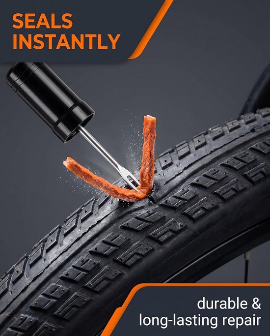 Tubeless Bandenreparatie - Lekke Band Kit - Fietsen Repareren - Snel en Zonder Lijm - Compact Formaat - Zwart — afbeelding 3