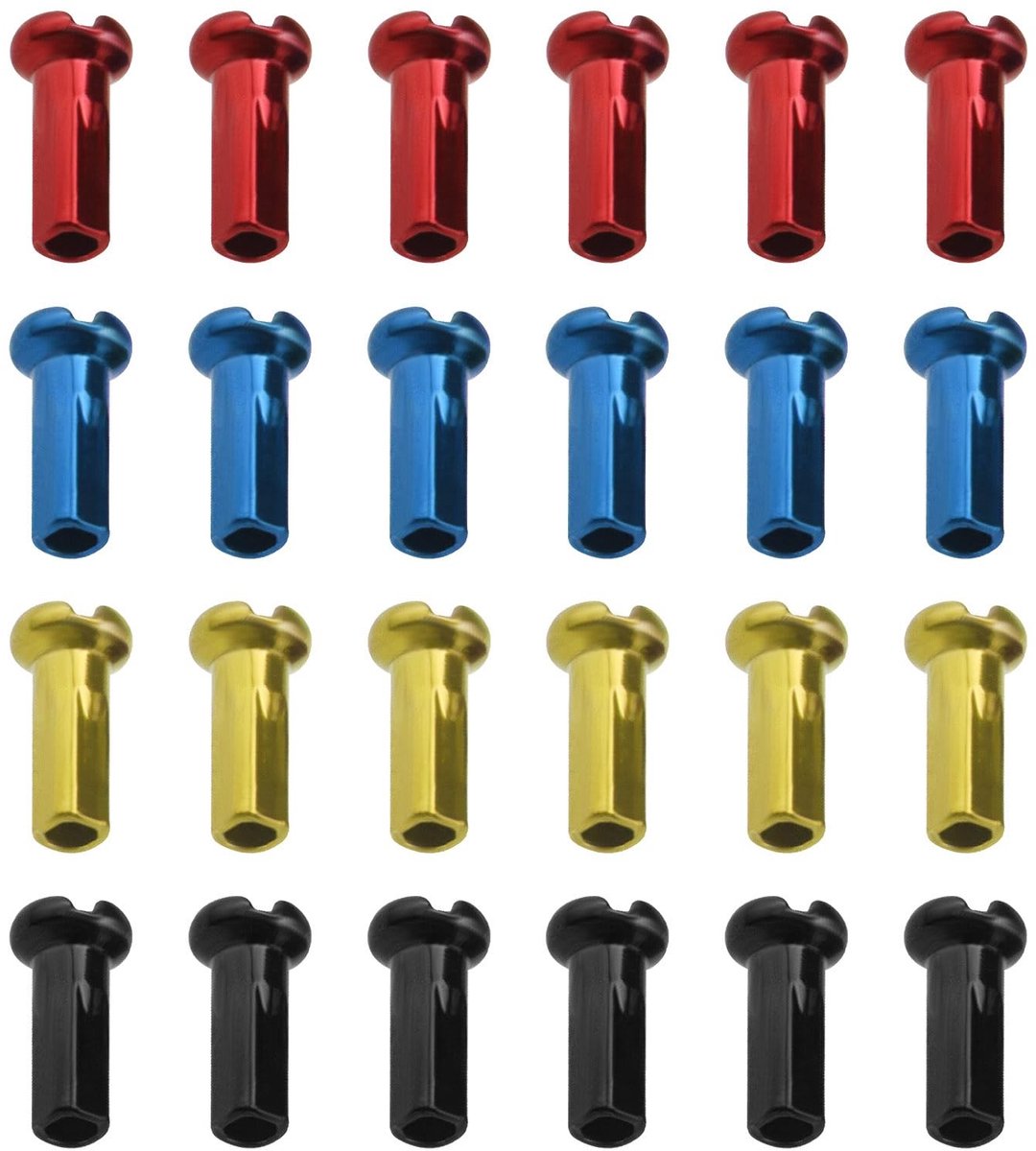 Dailygoody - Fietsspakennippels - Bescherming voor fietsspaken - 12x2mm - Kleur zwart rood blauw goud - Reserveaccessoires voor mountainbike en racefi