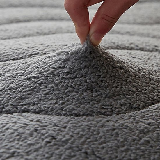 Japanse Futon Matras - Tatami Mat Vloermat - Ruimte Besparen - Dubbele Laag Rand - 100x200 cm - Grijs — afbeelding 4