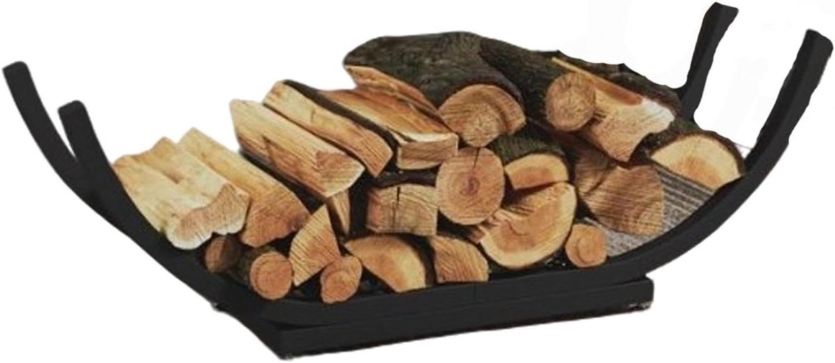 Houtopslag Rek - Brandhouthouder Open Haard - Netjes Hout Opslaan - Stevige Metalen Constructie - Niet Gespecificeerd - Zwart