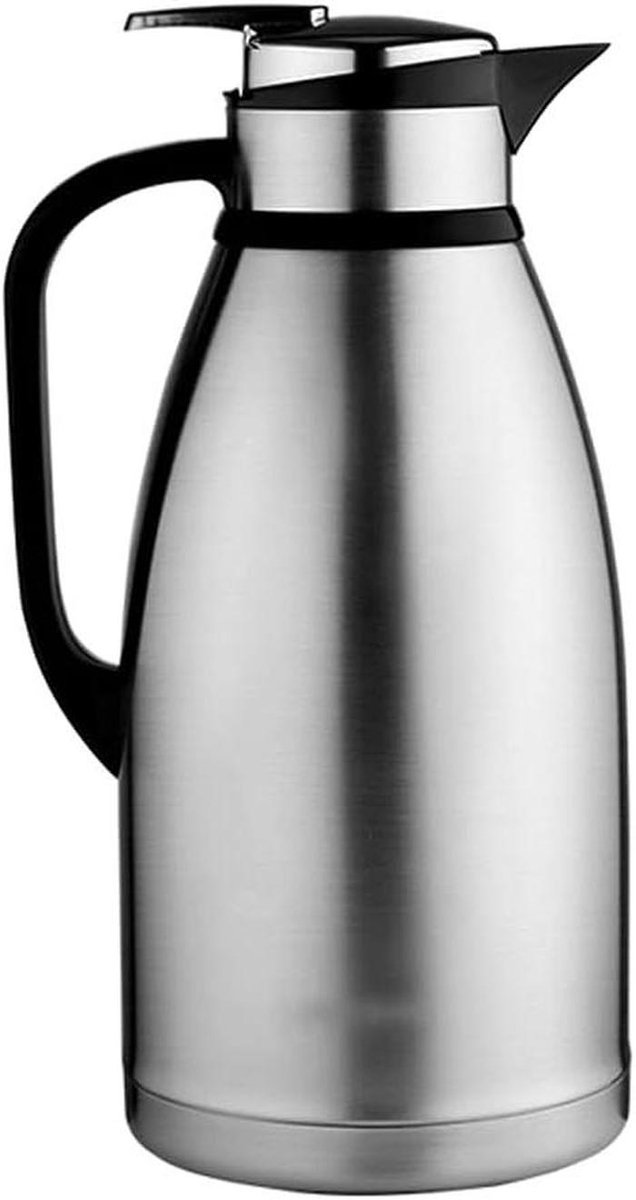 Thermoskan Grote Capaciteit - Waterfles Kannen - Lang Warm Houden - Eén Knops Uitschenken - 3 Liter - Zilver