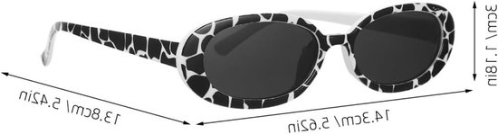 Set van 2 kleine ovale zonnebrillen met koeienpatroon, trendy voor vrouwen, meisjes en kinderen, ideaal voor dagelijks gebruik en feesten, UV-bescherming, modieus en leuk — afbeelding 2