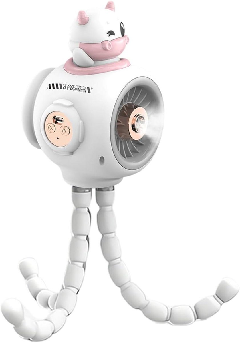 Draagbare Ventilator - Kinderwagen Ventilator Baby Fan - Frisse Lucht - Met Verstuiver - 15x15x15 cm - Wit