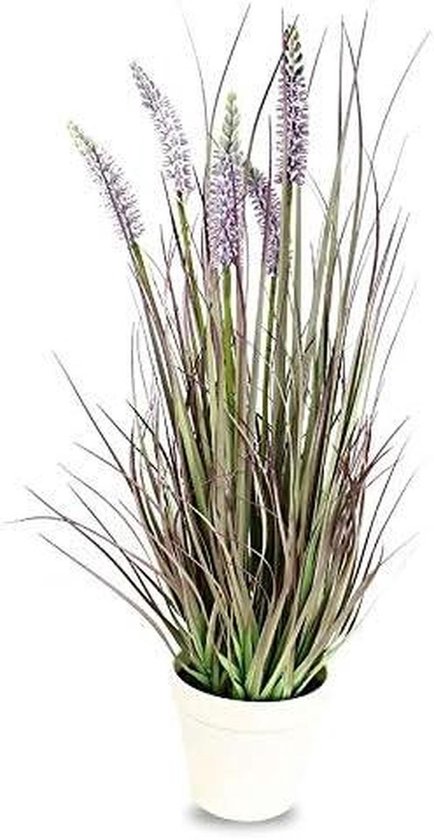 Kunstlavendel in pot - Nep plant decoratie - Woonkamer decoreren - Natuurlijke imitatie - Hoog - Groen en paars