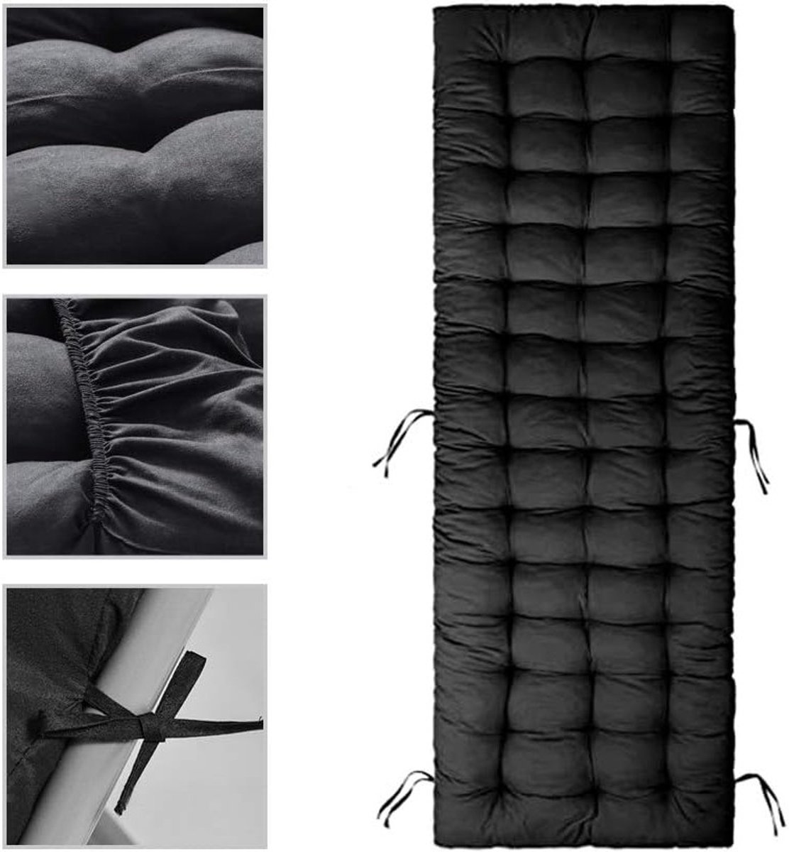 Zitkussen voor Tuinstoel, 170 x 53 x 8 cm, Waterdicht en Antislip, Perfect voor Zonnen en 