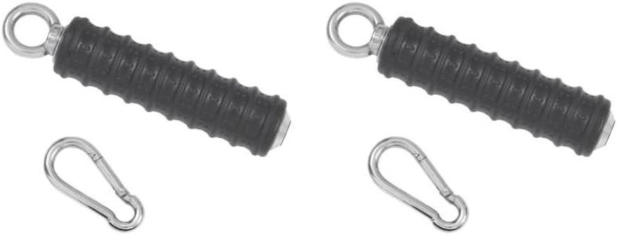 Kabel Handgrepen - Fitness Handvatten - Krachttraining - Roestvrij Staal - 130mm - Zwart