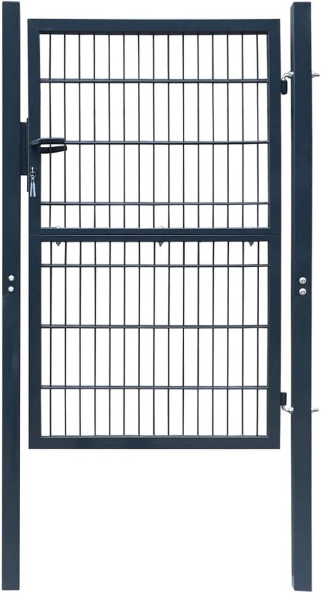 Stalen Tuinpoort - Metalen Hek - Tuin Afbakenen - Gepoedercoat - 106 x 130 cm - Antraciet