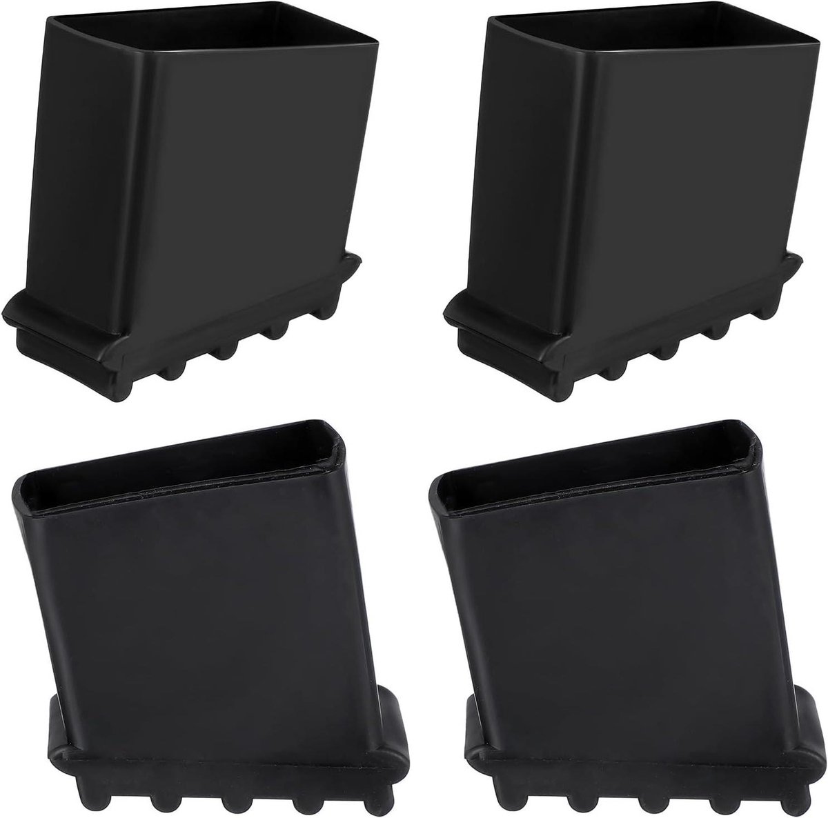 Ladder Voetjes - Antislip Doppenset - Vloer Beschermen - Verdikte Rubberen Constructie - 6 x 6 x 2.8 cm - Zwart