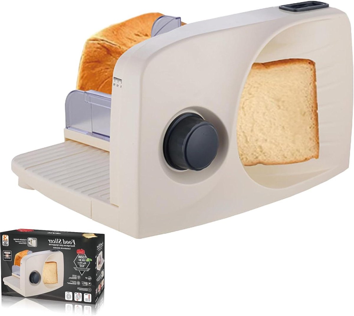 Elektrisch Broodmes - Snijmachine Vlees - Veelzijdig Snijden - Instelbare Dikte - 150W Vermogen - Zilver