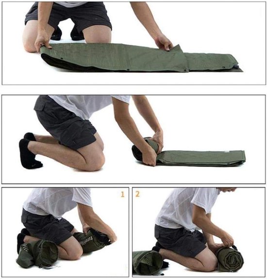 Opblaasbaar Slaapmatje - Luchtbed Kamperen - Buiten Ontspannen - Snel Zelf Opblazend - 72 x 23.6 inch - Blauw — afbeelding 2