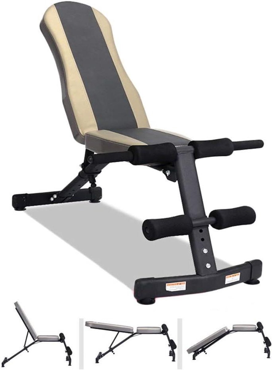 Fitness Bank - Krachtbank Trainingsbank - Full Body Workout - Verstelbare Rugleuning - 300 kg Belasting - Zwart