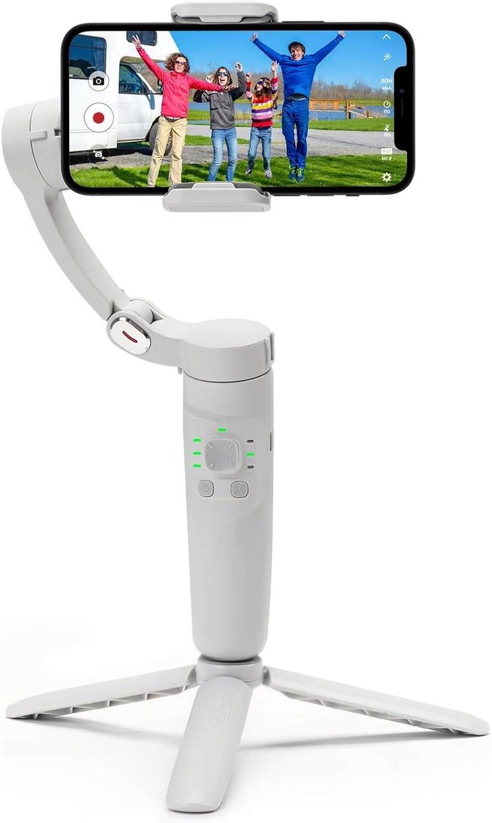 Smartphone Stabilisator - Gimbal Selfie Stick - Video Opnames Maken - 3-assige Stabilisatie - Compact Opvouwbaar - Zwart